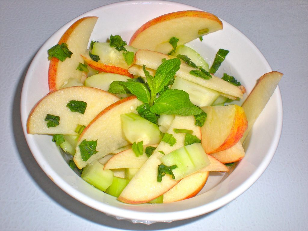 HCG Apple Cucumber Mint Salad
